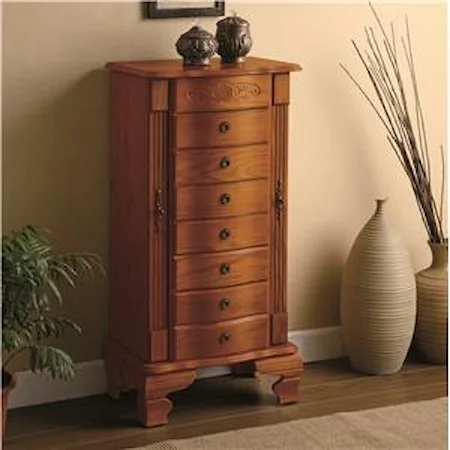 Deluxe Oak Jewelry Armoire